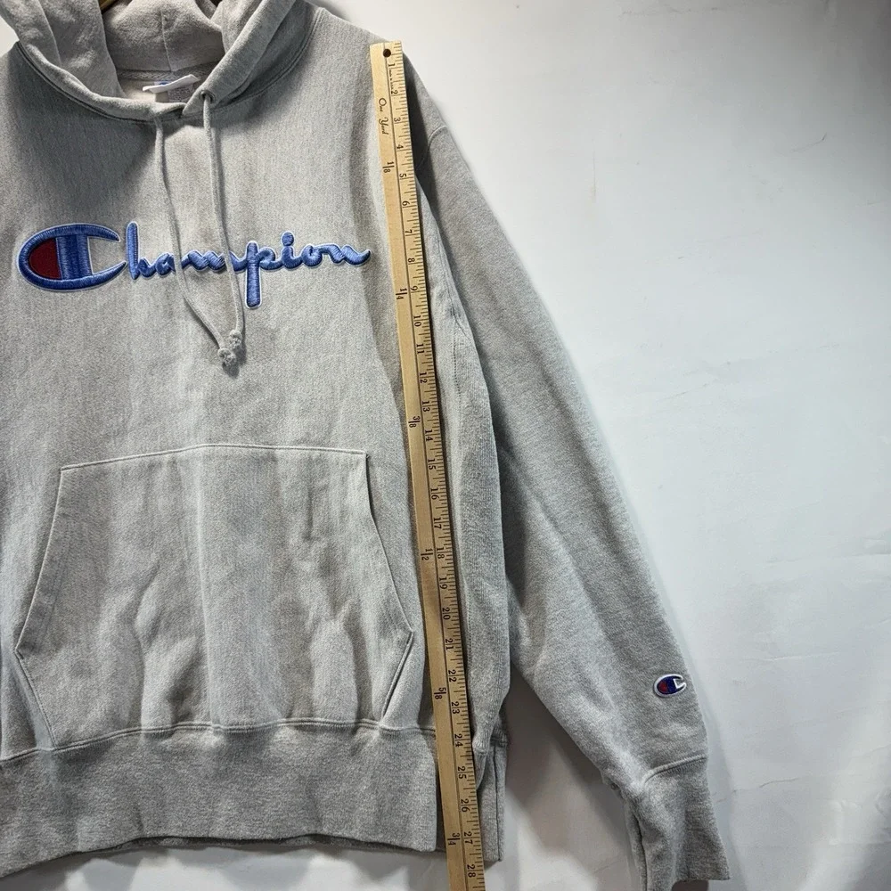 Vintage Champion Reverse Weave Warmup Hoodie Mens Size L Gray 80s - Picture 7 of 11